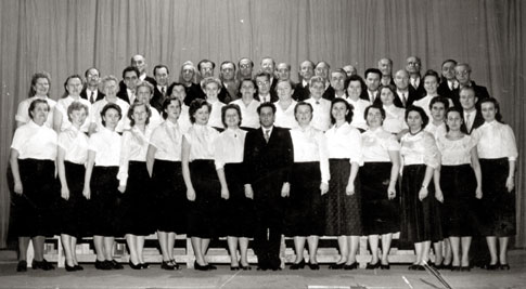 Pěvecký sbor Dalibor za vedení Rudolfa Fürsta v roce 1957